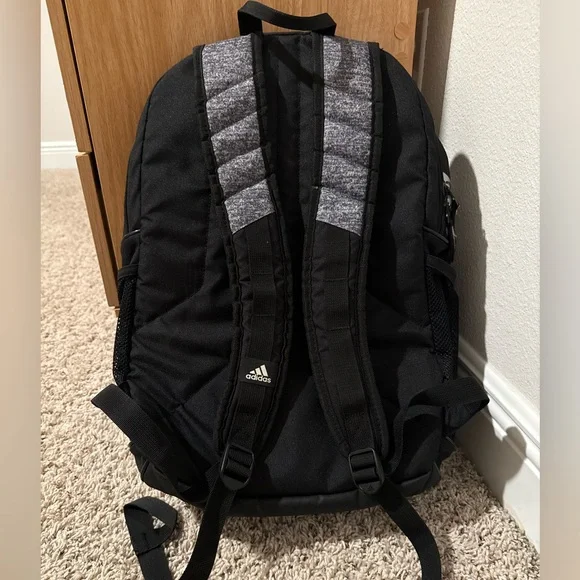 Adidas Black & Grey Backpack Athletic School Gym Bag - Picture 2 of 5